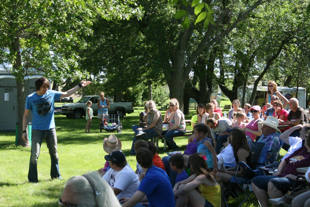 Reza the Illusionist performs during Finn Fest in Frederick, S.D., June 15, 2013.