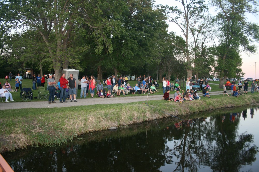A crowd watches the bonfire in Frederick during Finn Fest on June 15, 2013.
