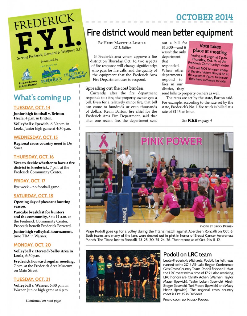 Frederick F.Y.I. - October 2014