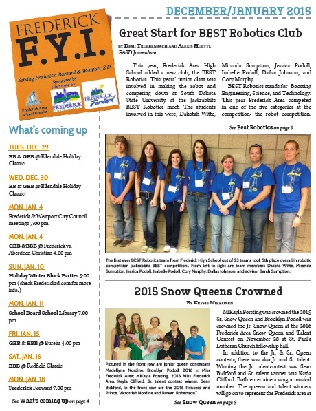 Frederick FYI Newsletter Dec. 2015 - Jan. 2016
